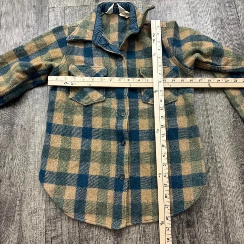 Vintage Woolrich Plaid Wool Button Shirt Sz 10 - Picture 3 of 7